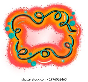 Tropical Coral And Teal Airbrush Background