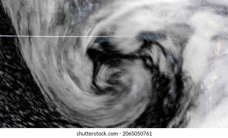 Tropical Cyclone Forming Into Hurricane As Seen On Severe Weather Satellite