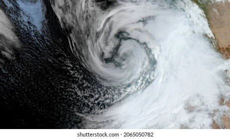 Tropical Cyclone Forming Into Hurricane As Seen On Severe Weather Satellite