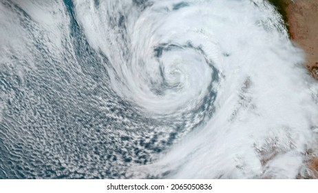 Tropical Cyclone Forming Into Hurricane As Seen On Severe Weather Satellite