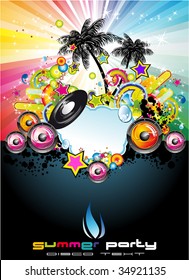 Tropical Dancing Event Background for Disco Flyers