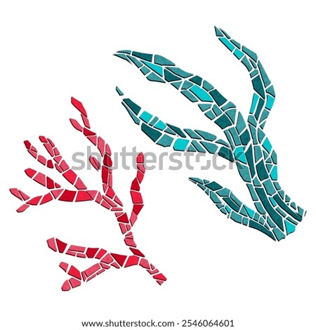 Tropical design elements that mimics ceramic tiles