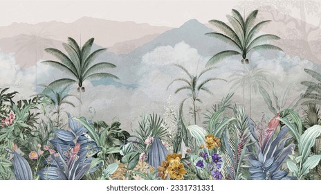 Ilustración bosque tropical 