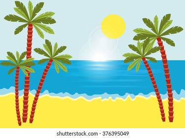 Similar Images, Stock Photos & Vectors of Tropical landscape with beach ...