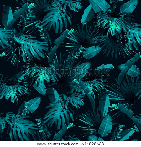 Tropical Leaves Pattern Repeating Foliage Trendy Stock Illustration Custom Tropical Leaves Pattern Tropical Leaves Pattern Repeating Foliage Trendy Stock Illustration Custom Tropical Leaves Pattern