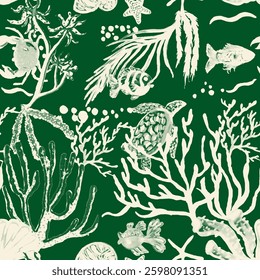 Tropical pattern, floral, leaves. Digital print in Repeat (rapport), Resolution 300 DPI, ideal for fashion, decoration and stationery