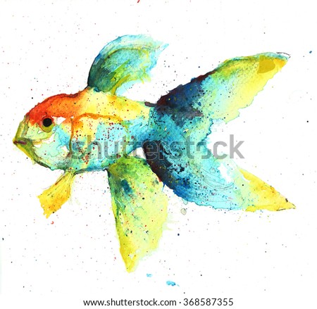 tropical watercolor fish
