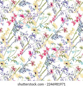 Tropical Watercolor Floral Pattern