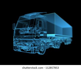 Truck (3D Xray Blue Transparent)