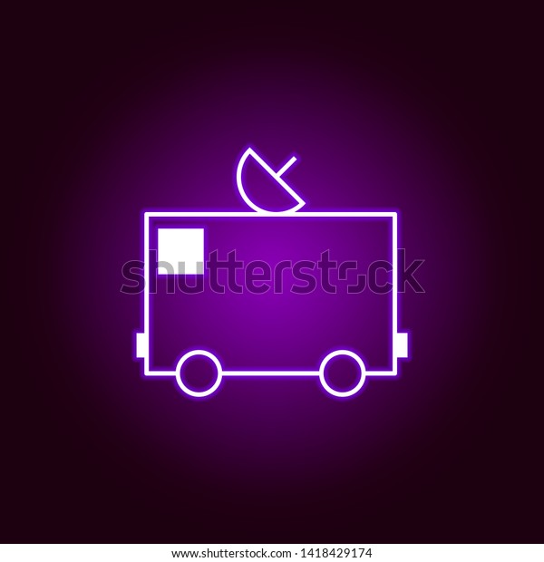 truck antenna outline icon\
in neon style. Elements of car repair illustration in neon style\
icon. Signs and symbols can be used for web, logo, mobile app, UI,\
UX