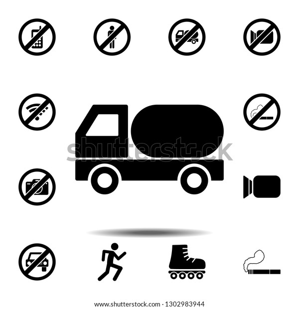 truck auto barrel icon. Simple outline\
illustration element of ban, prohibition, forbiddance set icons for\
UI and UX, website or mobile\
application