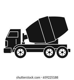 Truck concrete mixer icon in simple style isolated  illustration