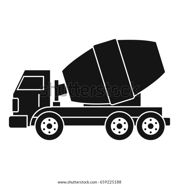 Truck concrete mixer icon in simple style\
isolated \
illustration
