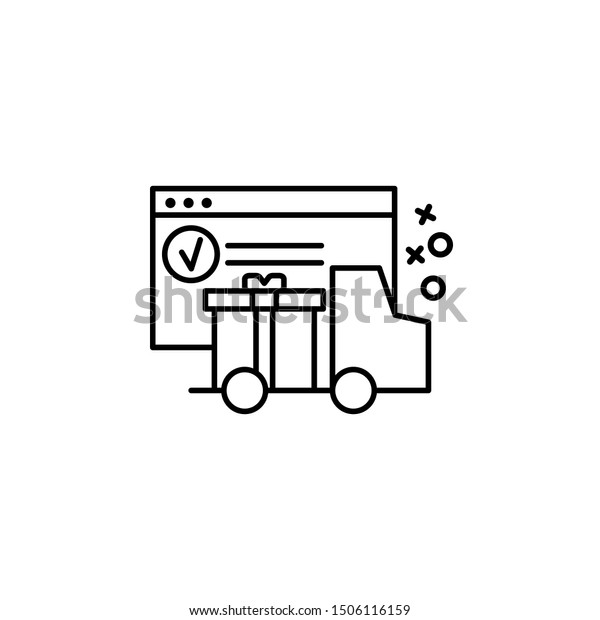 Truck deliver gift commerce icon. Element of online\
shopping icon
