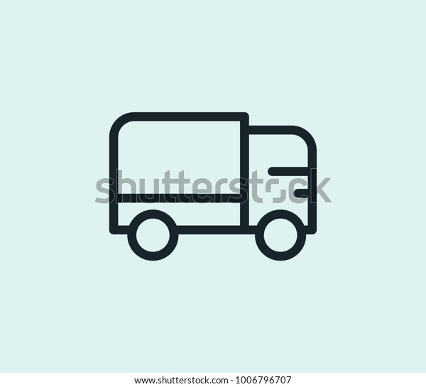 Truck icon line isolated on clean\
background. Van concept drawing icon line in modern style. \
illustration for your web site mobile logo app UI\
design.