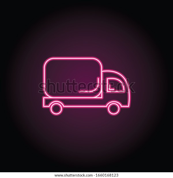 Truck icon. Simple thin\
line, outline of shopping icons for ui and ux, website or mobile\
application