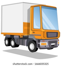 Truck Isolated On White Background Raster Stock Illustration 1666035325 ...