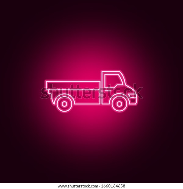 Truck neon icon.\
Elements of Transport set. Simple icon for websites, web design,\
mobile app, info\
graphics