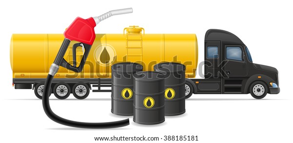 truck\
semi trailer delivery and transportation of fuel for transport\
concept illustration isolated on white\
background