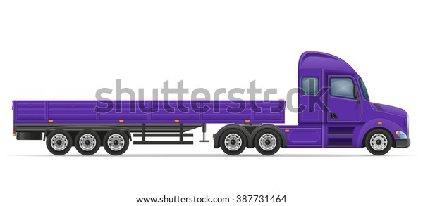 truck semi trailer for transportation of
goods illustration isolated on white
background