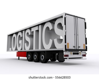 Truck Trailer 3d rendering