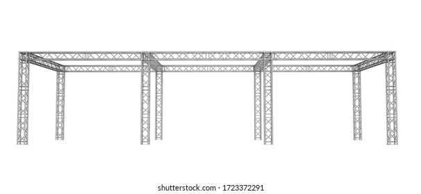 Truss construction. Isolated on white background. 3d illustration