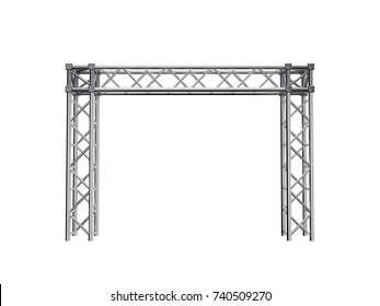 Truss construction. Isolated on white background. 3D rendering illustration. Front view.