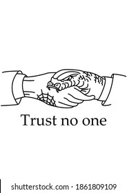 trust no one snake   hand tattoo flash for t shirt