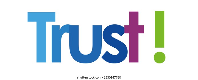 Trust  Text In White Background