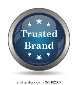 Trusted brand icon. Internet button on white background.