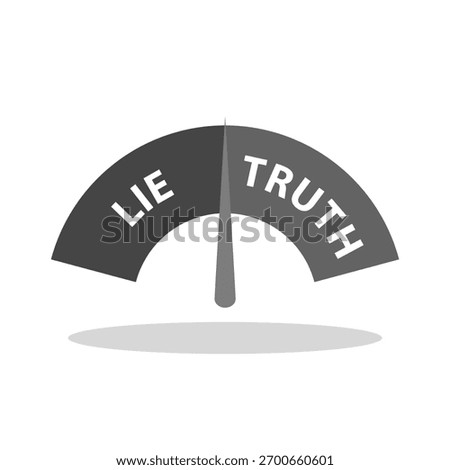 Truth and lie indicator concept with shadow