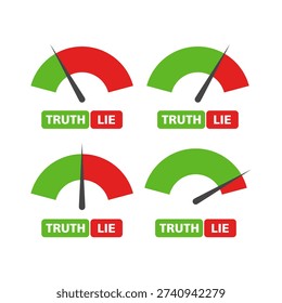 Truth and lie indicator icon isolated on white background