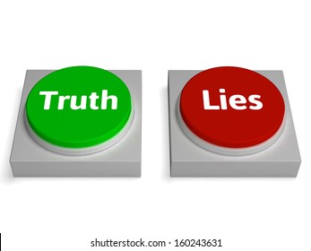 Truth Lies Buttons Showing True Or Liar