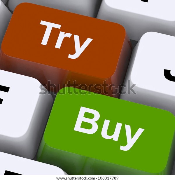 Try Buy Keys Showing Shopping Online のイラスト素材