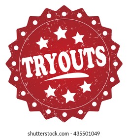 tryouts grunge stamp
