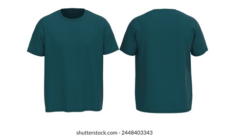 Tshirt front and back for man deep ash short neck half sleeve