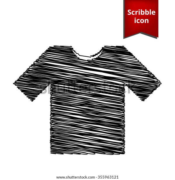 T-shirt icon with pen effect. Scribble icon for you\
design. 