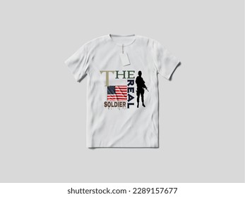 T-Shirt With The Real Soilder In Usa