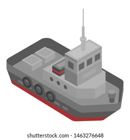 Tugboat Icon. Isometric Of Tugboat Icon For Web Design Isolated On White Background