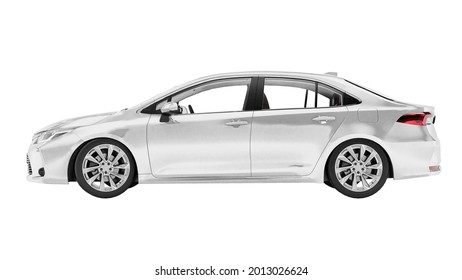 Tula, Russia. February 26, 2021: Toyota Corolla Sedan 2020 compact city white car isolated on white background. 3d rendering