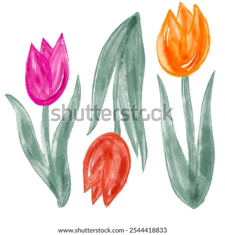 Similar – Image, Stock Photo dashes of colour tulips