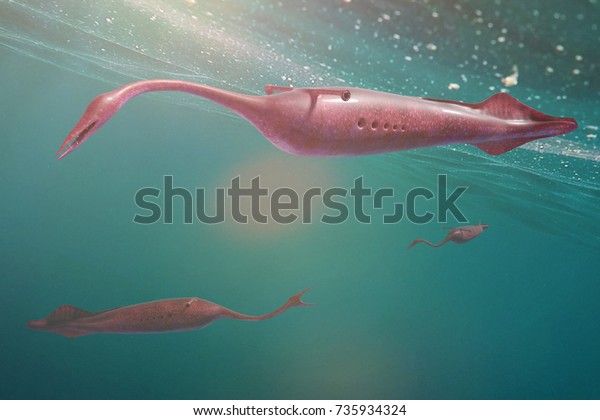 タリモンストラム 海で泳ぐタリーモンスター群 イリノイ州の化石 3dイラスト のイラスト素材 タリモンストラム 海で泳ぐタリーモンスター群 イリノイ州の化石 3dイラスト のイラスト素材