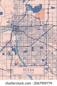 Tulsa - United States Breezy City Map is one of the coolest city map designs for you. This is a print-ready graphic. Use for Printable products.