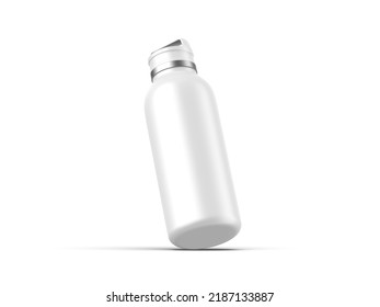 Tumbler Thermos Flask Mockup Template On Isolated White Background, 3d Render Illustration.