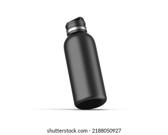 Tumbler Thermos Flask Mockup Template On Isolated White Background, 3d Render Illustration.