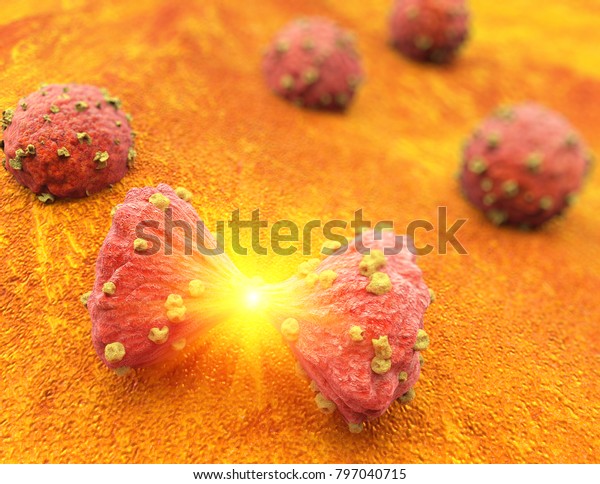 tumor\
cell in the moment that divides, 3d\
illustration