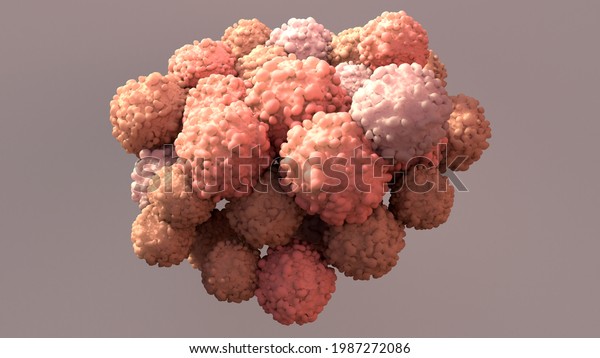 Tumours, group of abnormal cells that form\
growths 3d\
illustration