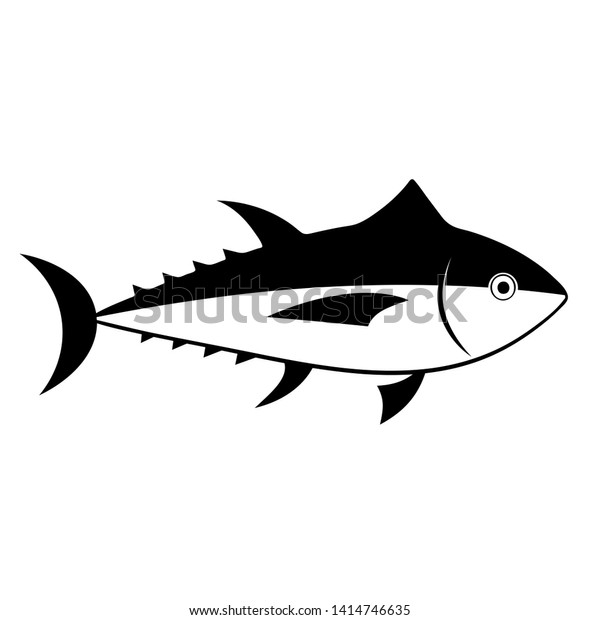 Tuna Fish Silhouette Icon Seafood Clipart のイラスト素材