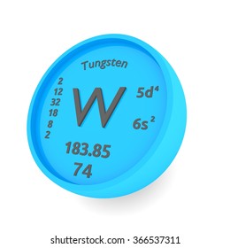 Tungsten Chemical Element Sign