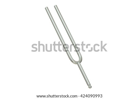 Tuning fork, 3D rendering isolated on white background